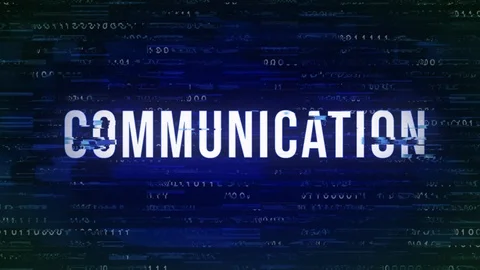Communication - Glitch Animated Buzzword with Binary in the Background Video stock 90275467