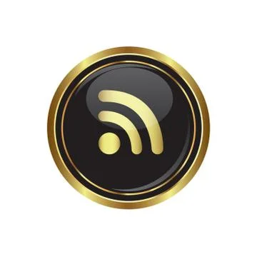 Communication gold button Stock Illustration