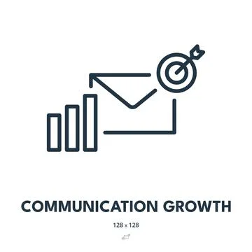 Communication Growth Icon. Conversation, Interaction, Progress. Editable St.. Stock Illustration