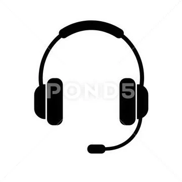 Communication headset for professional use isolated on white background Modello PSD