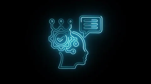 Communication Icon Isolated on Black Background, Message Signal Neon Line A.. Vidéo 324125954