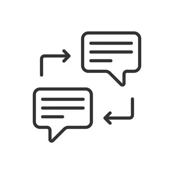 Communication, icon in line design. Communication, connection, interaction Stock Illustration