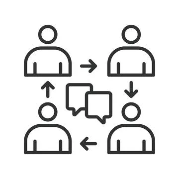 Communication icon in line design. communication, teamwork, collaboration, agile Stock Illustration