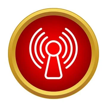Communication icon sending wireless network signal waves Stockillustratie