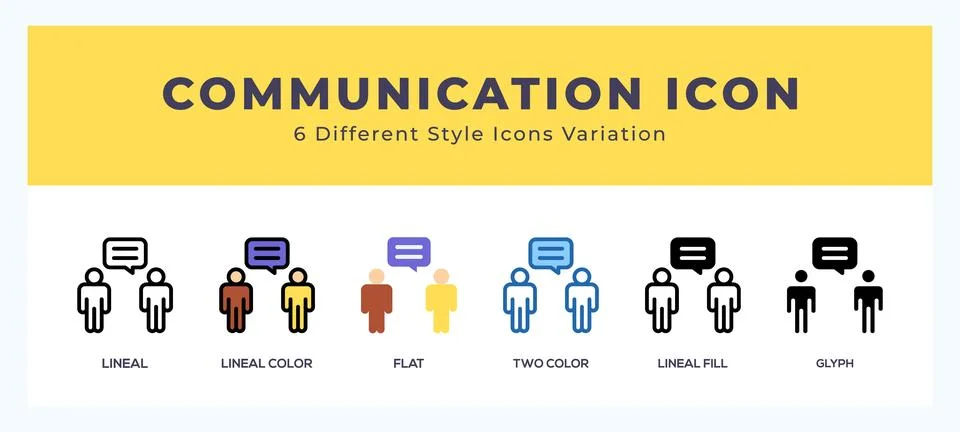 Communication icon set with different styles. Design elements for logo. Vec.. Stock Illustration