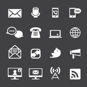 Communication icon set Stock Illustration