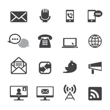 Communication icon set Stock Illustration