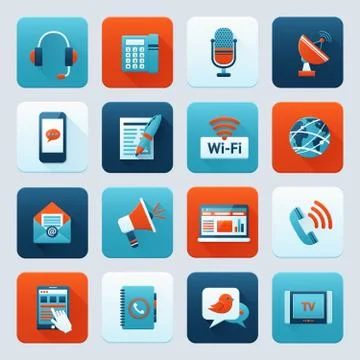 Communication icon set Stock Illustration