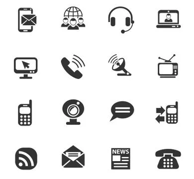 Communication icon set Stock Illustration