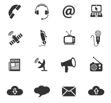 Communication icon set 스톡 일러스트