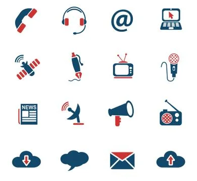 Communication icon set 스톡 일러스트