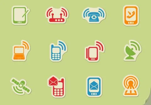 Communication icon set 스톡 일러스트