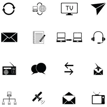 Communication icon set Stock Illustration