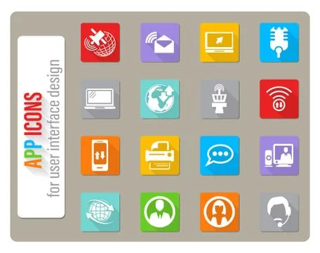 Communication icon set Stock Illustration