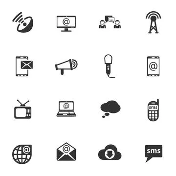 Communication icon set Illustrazione stock