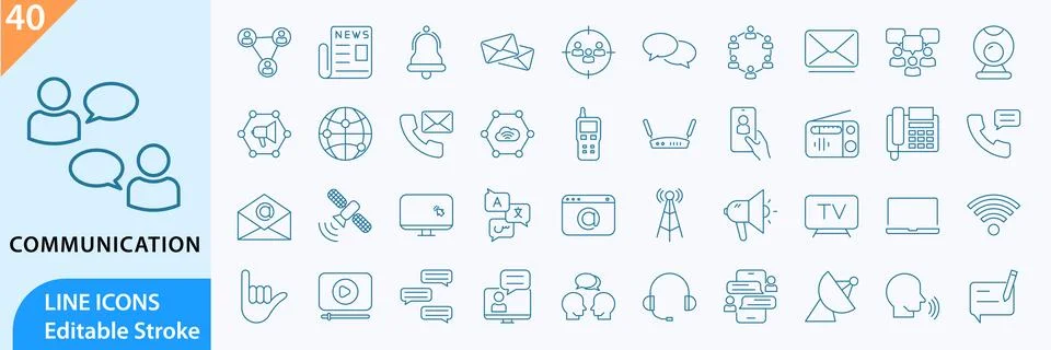 Communication icon set Stock Illustration