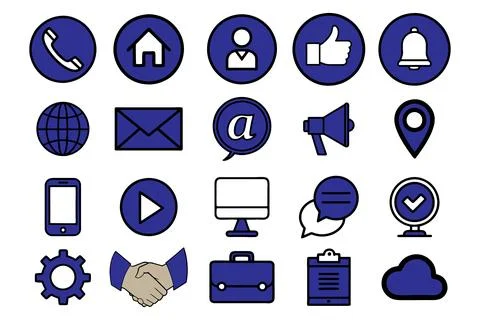 Communication icon set vector Stock Illustration