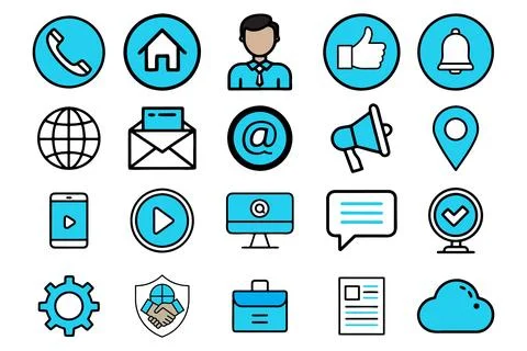 Communication icon set vector Stock Illustration