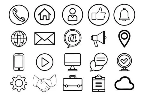 Communication icon set vector Stock Illustration