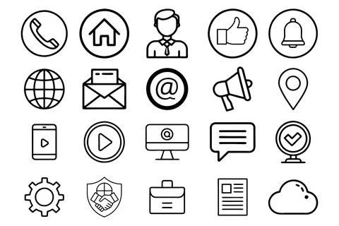 Communication icon set vector Stock Illustration