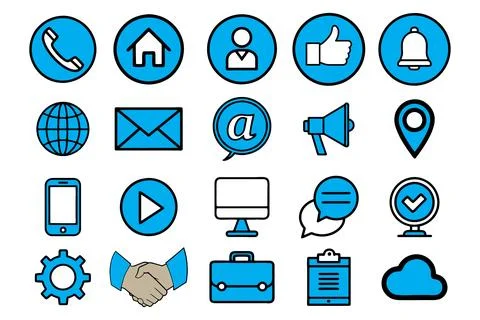 Communication icon set vector Stock Illustration