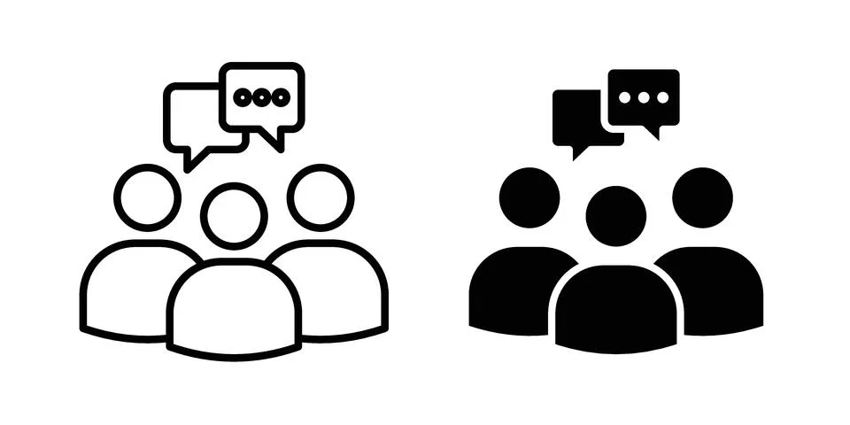 Communication icon silhouette vector set. thin line pack 库存插图