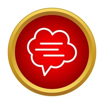 Communication icon with thought bubble in red circle Stock Illustration