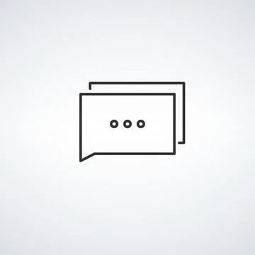 Communication icon, two linear chat bubbles. Chat online sign. Talk sign. Sto Stock Illustration