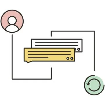 Communication icon vector chat bubble design page refresh sign Stock Illustration