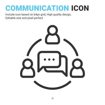 Communication icon vector with outline style isolated on white background 스톡 일러스트