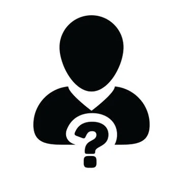 Communication icon vector question mark with male user person profile avatar  Stock Illustration
