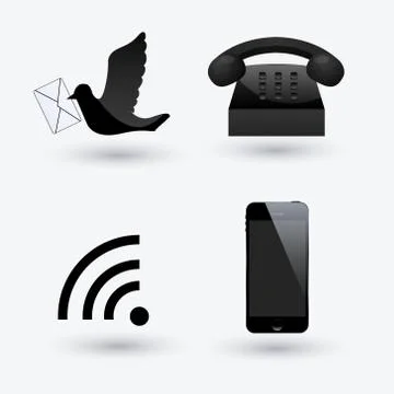 Communication icons Illustrazione stock