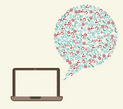 Communication icons over beige background. vector illustrationn Stock Illustration