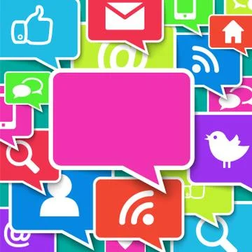 Communication icons over blue background Stock Illustration