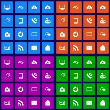 Communication icons set flat design Stock Illustration