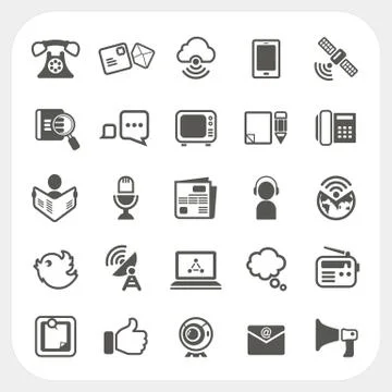 Communication icons set Stock Illustration