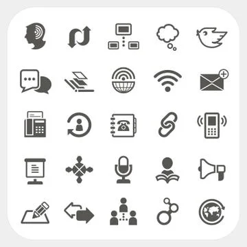 Communication icons set Stock Illustration