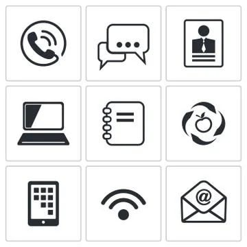 Communication icons set Stock Illustration