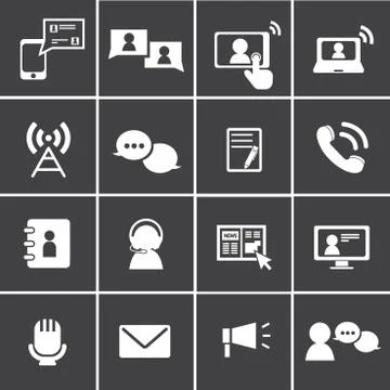 Communication icons set Stock Illustration