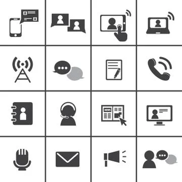 Communication icons set Stock Illustration