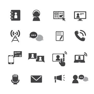 Communication icons set Stock Illustration