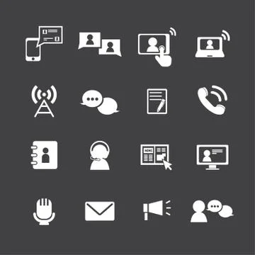 Communication icons set Stock Illustration