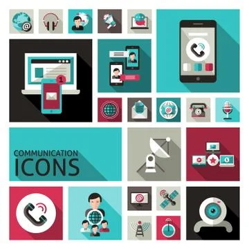 Communication Icons Set Stock Illustration