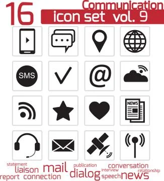 Communication icons set Stock Illustration