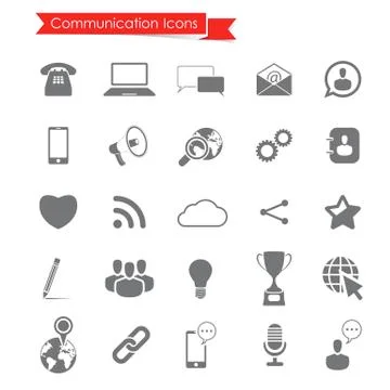 Communication icons set Stock Illustration