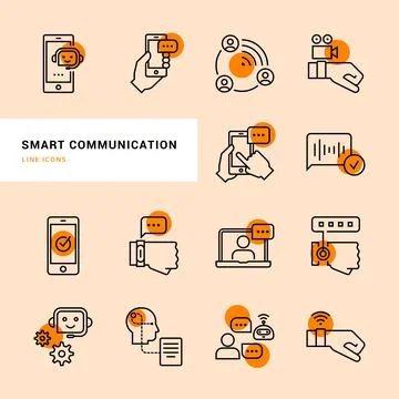 Communication Icons Set Stock Illustration