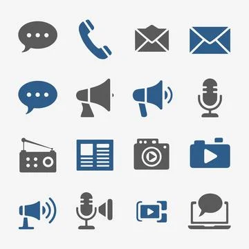 Communication Icons Set. Stock Illustration