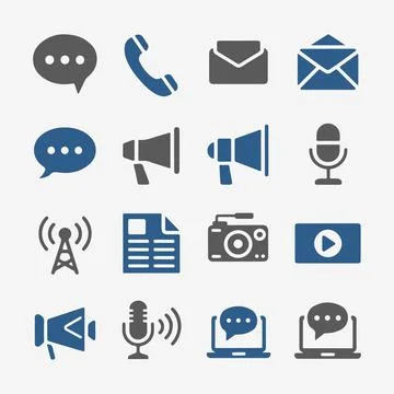 Communication Icons Set. Stock Illustration