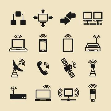 Communication icons set. vector illustration. Modern telecommunication design Иллюстрация