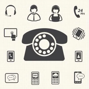 Communication Icons with texture background. Vector Stock Illustration